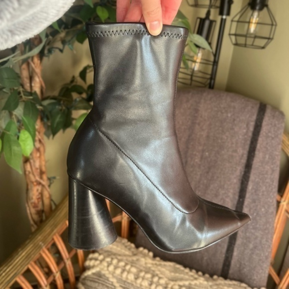 Steve Madden Block Heel Black Ankle Boots